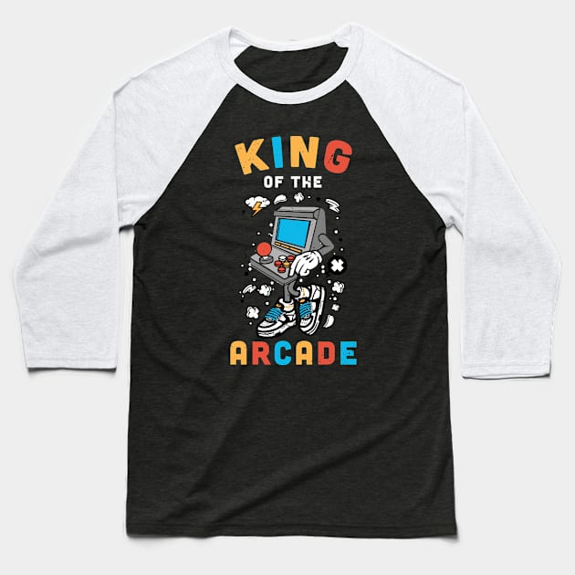 King of the Arcade,  Arcade game, Arcade lover Baseball T-Shirt by Anodyle